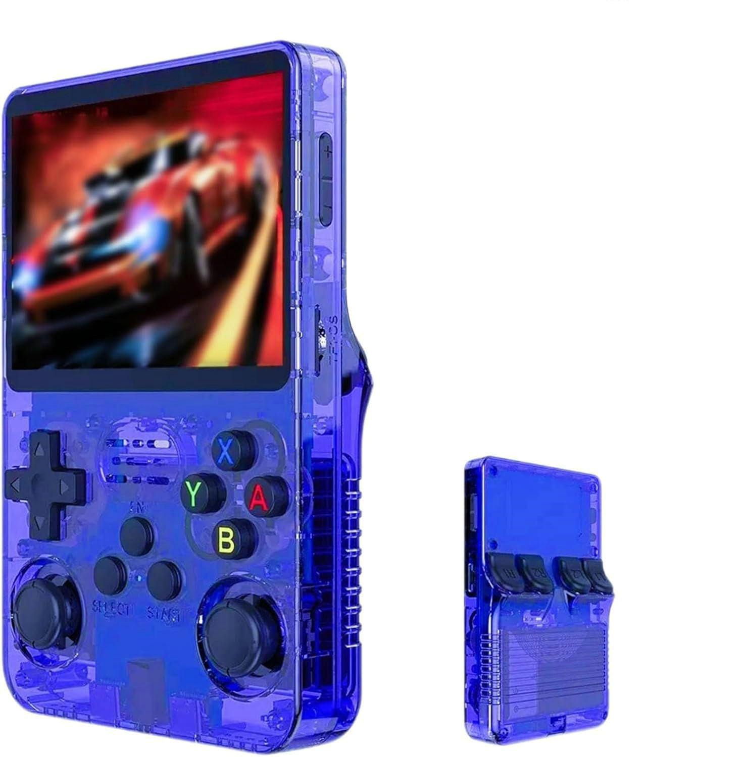 V888-ELOSUNG11648-209620-00 Blue Retro Portable Gaming Console with 64GB, 2 Memory Card-3D Games, HD Display, and Dual Joysticks - Image 1