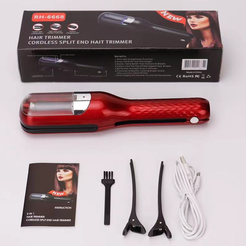 V888-ELOSUNG11912-210683-00 Red Mini - Automatic, Hair Repair Split End Remover Trimmer For Dry, Splitting, Damaged And Brittle Split Ends, Men And Women Hair Styling Beauty Tool - Image 1