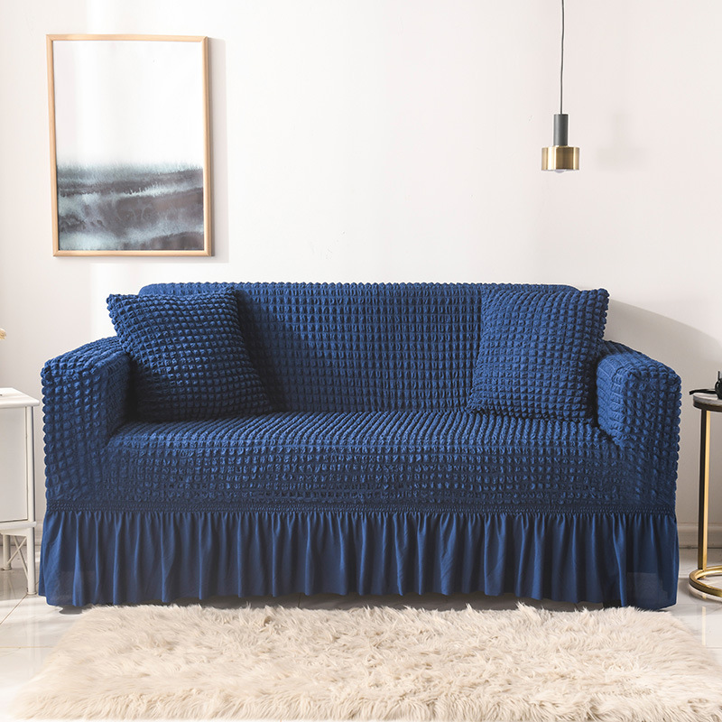 V888-ELOSUNG1221-202505-00 Elastic sofa cover blue (305-360cm) - Image 1