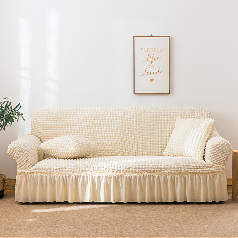 V888-ELOSUNG1243-202486-00 Elastic sofa cover, wax white (145-185cm) - Image 1