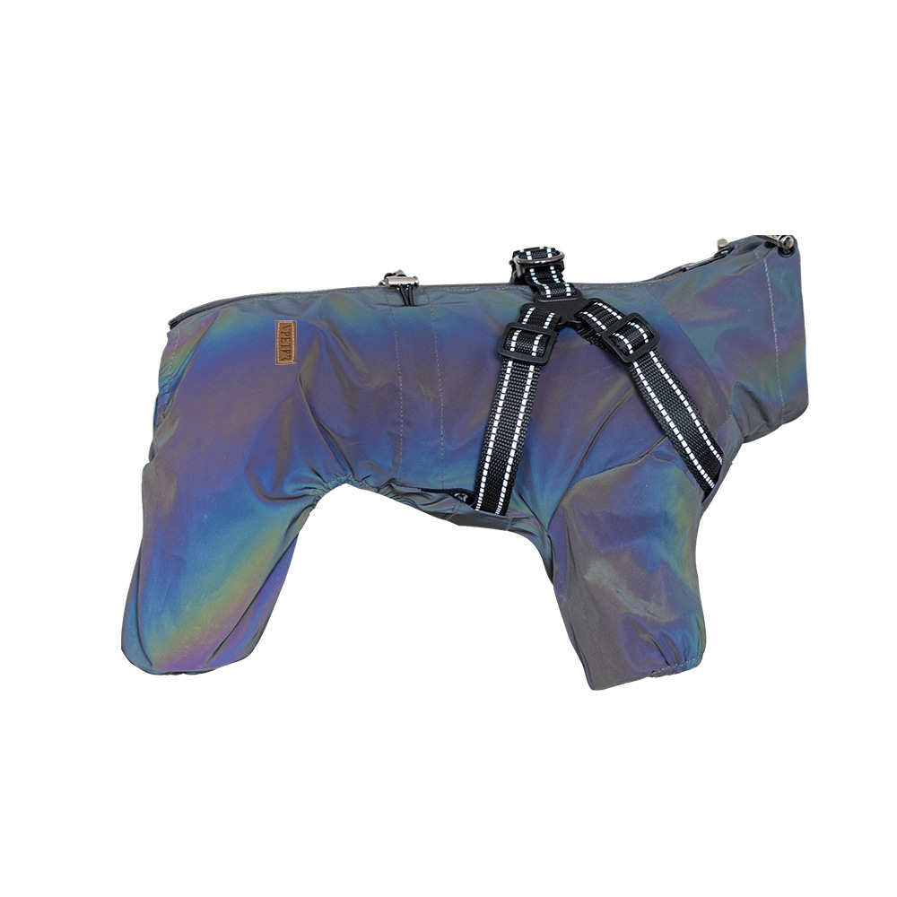 V888-ELOSUNG12801-213363-00 S Laser Adjustable Waterproof Reflective Dog Raincoat with Harness Design - Image 1