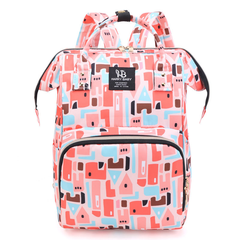 V888-ELOSUNG15152-212275-00 Large Capacity Multi-Functional Baby Diaper Backpack - Stylish and Travel-Friendly Mummy Bag Red - Image 1