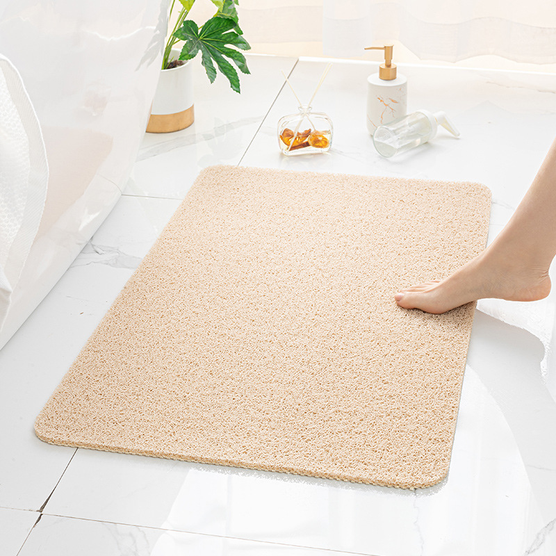 V888-ELOSUNG15201-212494-00 Beige Non-Slip Loofah-Style Bathroom Mat - Quick-Dry and Soft 40*80cm - Image 1