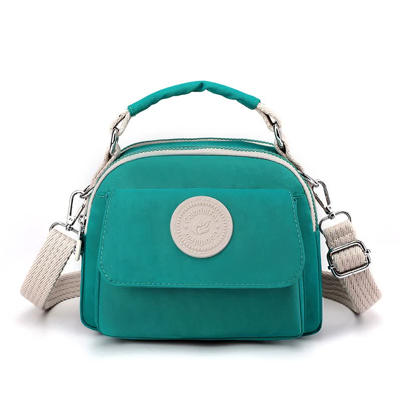 V888-ELOSUNG15513-214175-00 Green Compact Nylon Crossbody Bag - Stylish and Versatile Shoulder Purse - Image 1