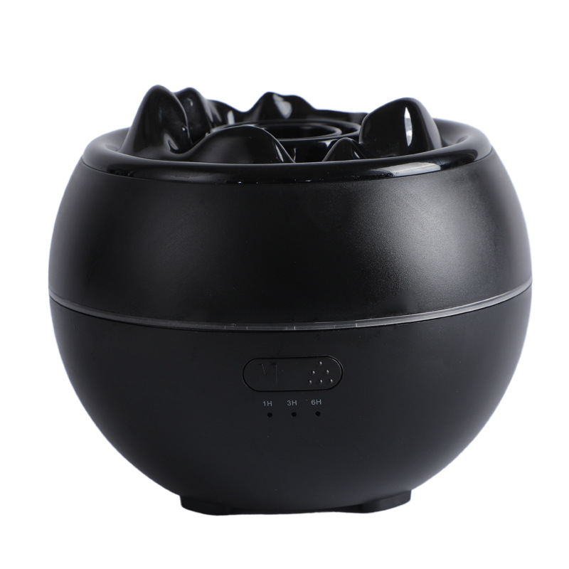 V888-ELOSUNG15737-215521-00 Volcanic Flame Aroma Diffuser (Black Ordinary Style)- 360ml Ultrasonic Humidifier with 7-Color LED Light and Adjustable Mist for Home and Office - Image 1