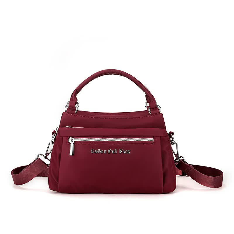 V888-ELOSUNG15793-215772-00 Red Waterproof Nylon Crossbody Bag - Lightweight and Adjustable Strap Shoulder Bag for Women - Image 1