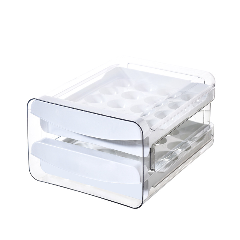 V888-ELOSUNG15931-216535-00 Clear Egg Storage Box with Two Layers - Space-Saving Design for 40 Eggs - Image 1