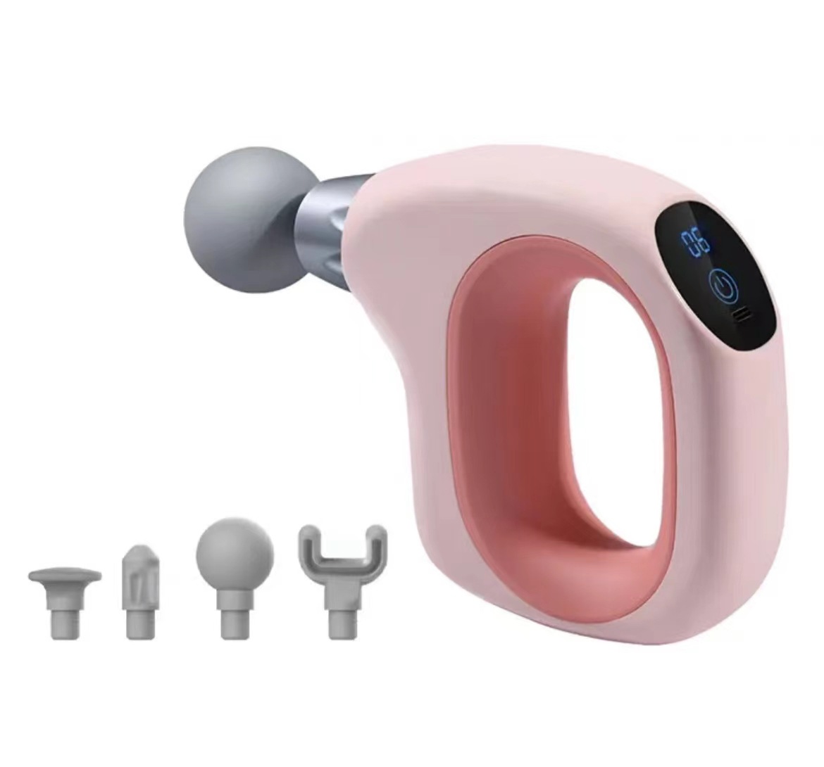 V888-ELOSUNG16696-222336-00 Pink Handheld Massage Gun - Compact and Portable, Adjustable Speed for Muscle Relief - Image 1