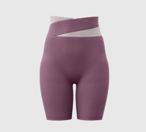 V888-ELOSUNG16972-224898-00 S Purple Color-Block High-Waist Yoga Shorts - Seamless Scrunch Butt Anti-Chafing Workout Shorts - Image 1