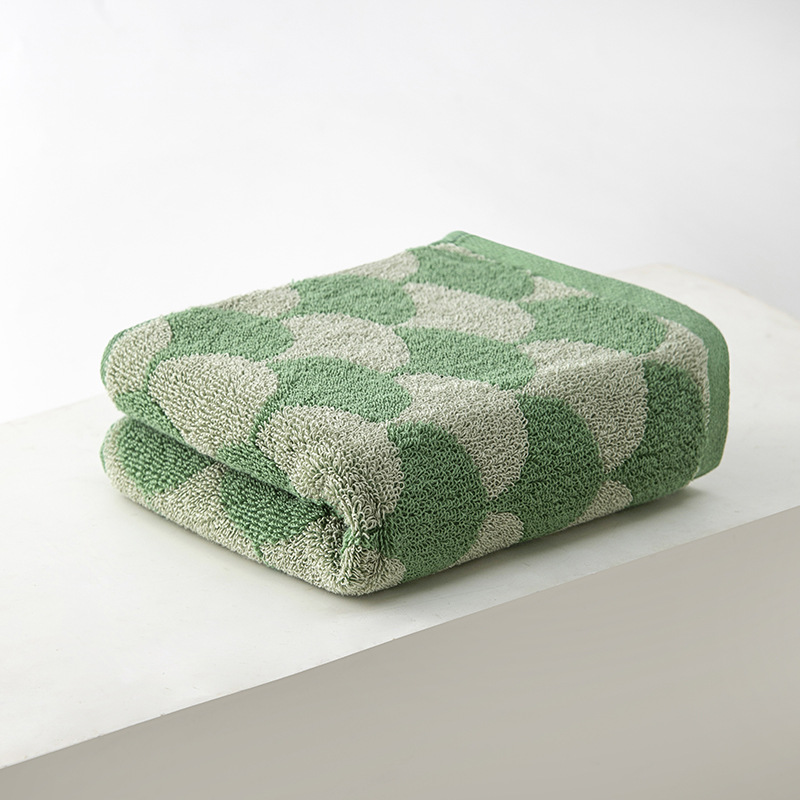 V888-ELOSUNG17810-224203-00 Green Thickened and Enlarged Cotton Hand Towels - 3 Pack (34x74cm) - Soft and Absorbent Bath Towels for Adults - Image 1