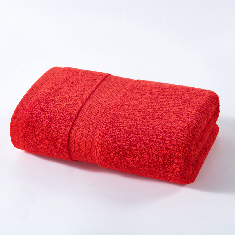 V888-ELOSUNG17828-224172-00 Red Premium Thick Cotton Bath Towel for Adults - Soft and Absorbent Bathroom Towel - Image 1
