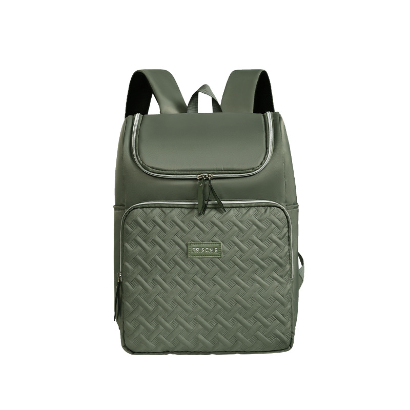 V888-ELOSUNG18190-202504281426-00 Green Stylish Quilted Diaper Bag Backpack - Large 17L Capacity Lightweight Nappy Bag for Mum - Image 1