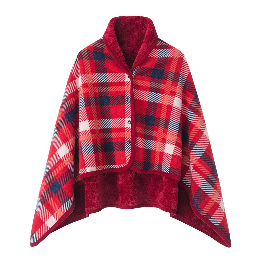 V888-ELOSUNG190115-225903-00 Red Rasa 100x140cm Wearable Fleece Blanket - Soft, Warm & Anti-Pilling, Stylish Plaid Design - Image 1