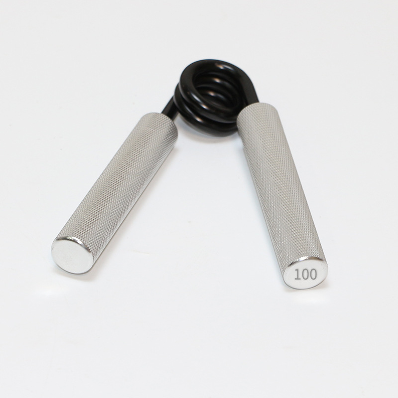 V888-ELOSUNG19067-225772-00 Silver 100lb Hand Grip Strengthener (2-Piece Set) with Non-Slip Aluminum Handles - Image 1