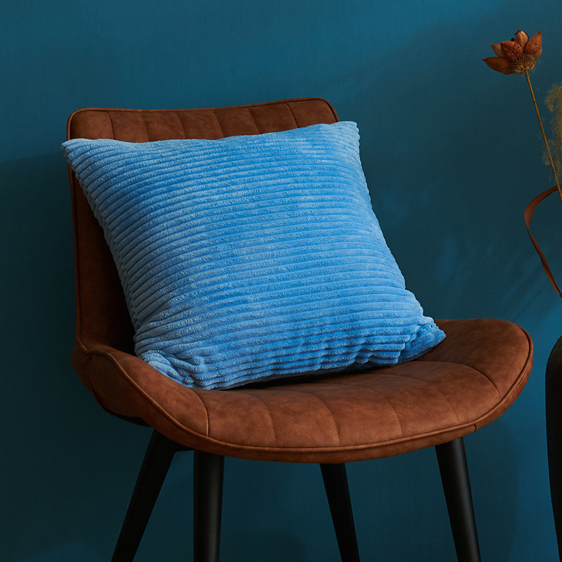 V888-ELOSUNG19423-202502281111-00 Light Blue Set of 4 Corduroy Pillow Covers - Solid Color Minimalist Throw Cushion Covers - 45x45cm (Pillow Inserts are NOT Included) - Image 1