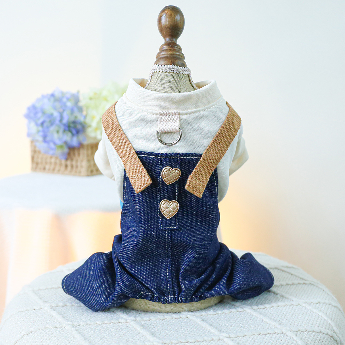 V888-ELOSUNG19762-202503141130-00 XS Beige Punk Strappy Pants Cute Four-Legged Dog Clothes - Spring/Summer Pet Outfit, Soft & Breathable - Image 1