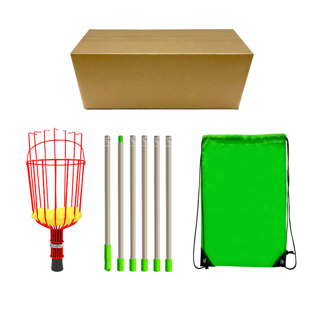 V888-ELOSUNG20658-202502271152-00 Fruit picking tool with telescopic pole - stainless steel fruit picking pole, high altitude tree fruit picking tool 2.4m - Image 1