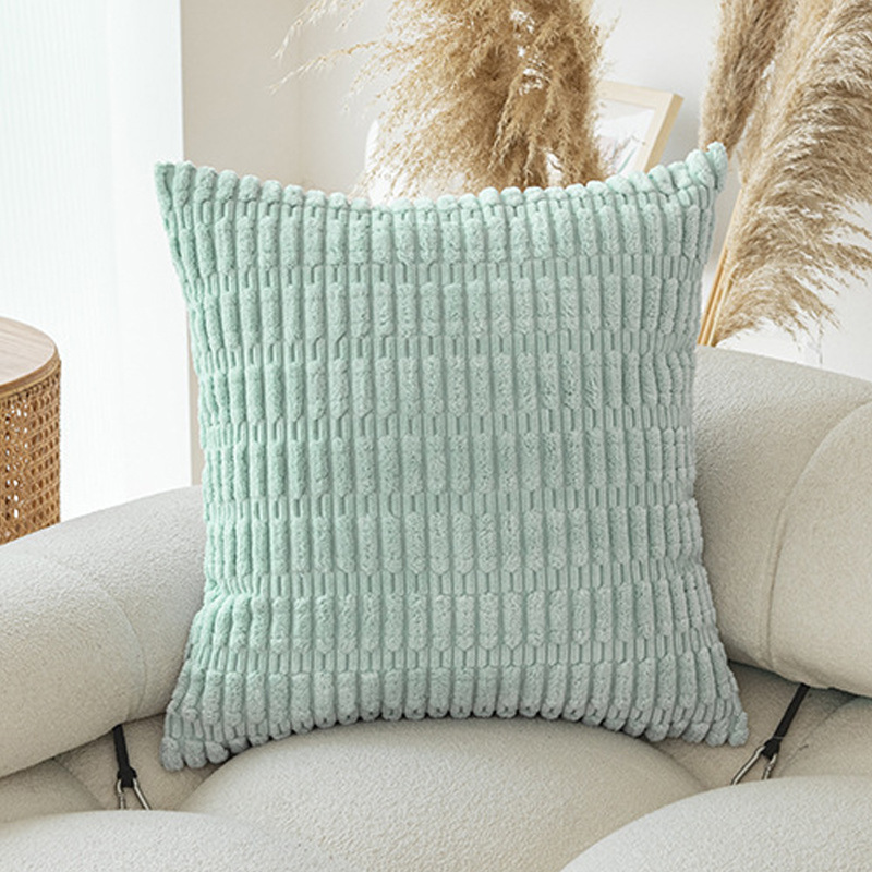 V888-ELOSUNG20724-202502281137-00 Light Light blue Set of 2 Corduroy Style Throw Pillow Covers - Machine Washable 55*55CM - Image 1