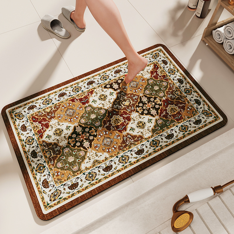 V888-ELOSUNG20913-202503121350-00 Non-Slip Diatomaceous Earth Bath Mat - Quick-Dry, Durable Toilet Rug 60x90cm - Image 1