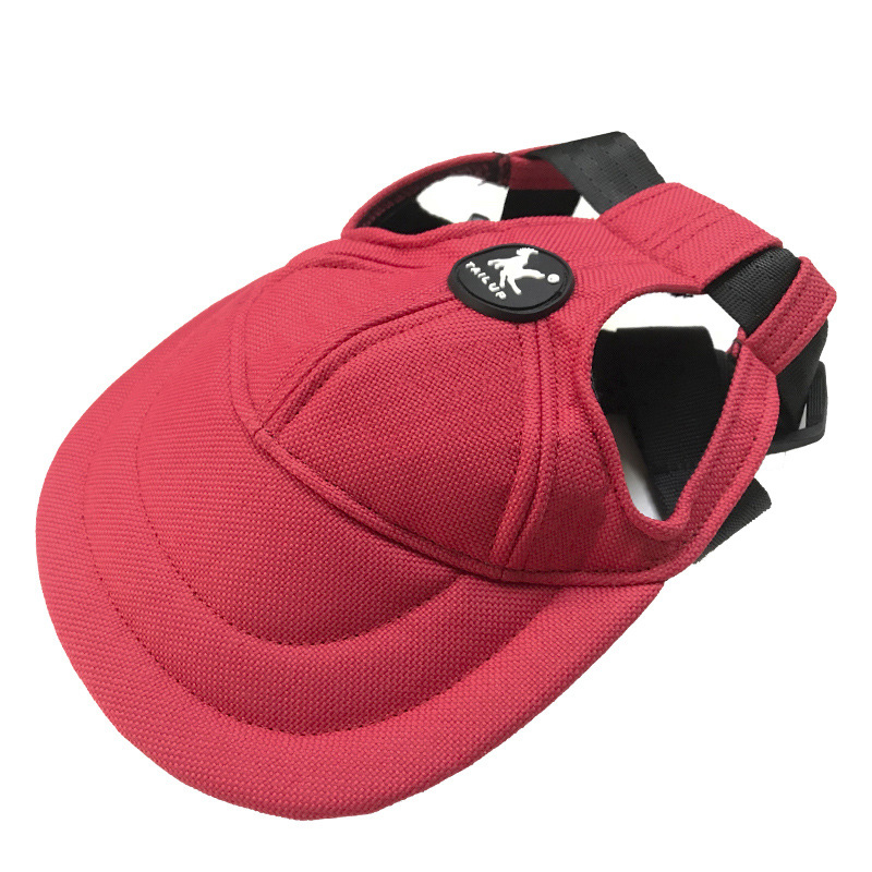 V888-ELOSUNG21188-227263-00 Size M Red Adjustable Pet Baseball Cap for Cats and Dogs - Cute Sun Protection Hat for Outdoor Adventures - Image 1