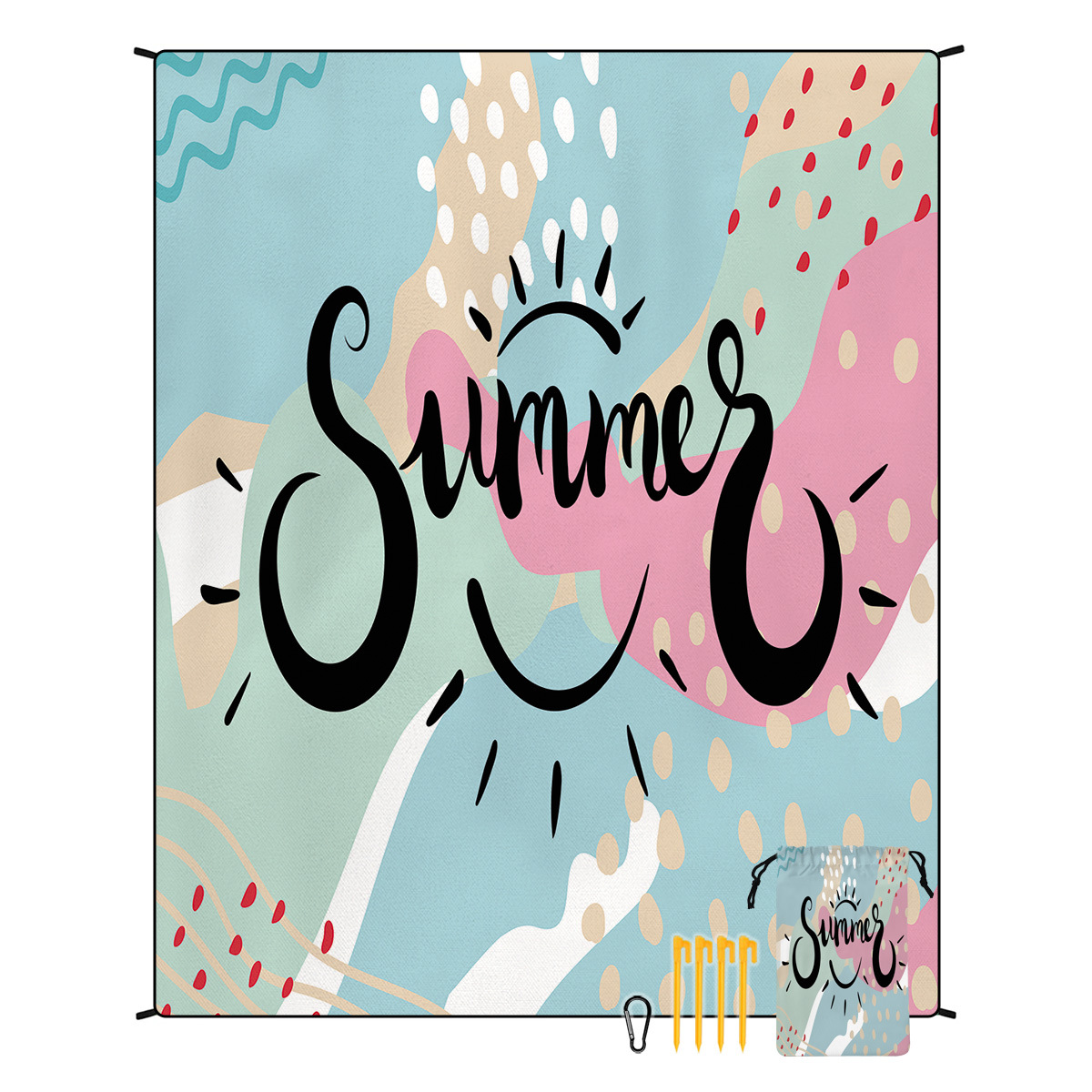 V888-ELOSUNG21232-202502241442-00 Style STD-001-23 Colorful Quick Dry Beach Mat Sand Proof Waterproof Outdoor Picnic Blanket - Compact & Lightweight - Image 1