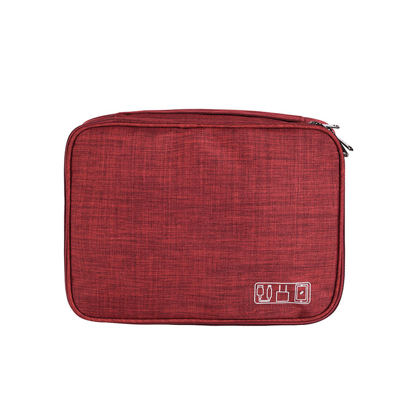 V888-ELOSUNG21598-202503071440-00 Red Durable Three-Layer Earphone & Digital Organizer - Waterproof Cosmetic & Cable Storage Pouch(Photography props not included, only the bag) - Image 1