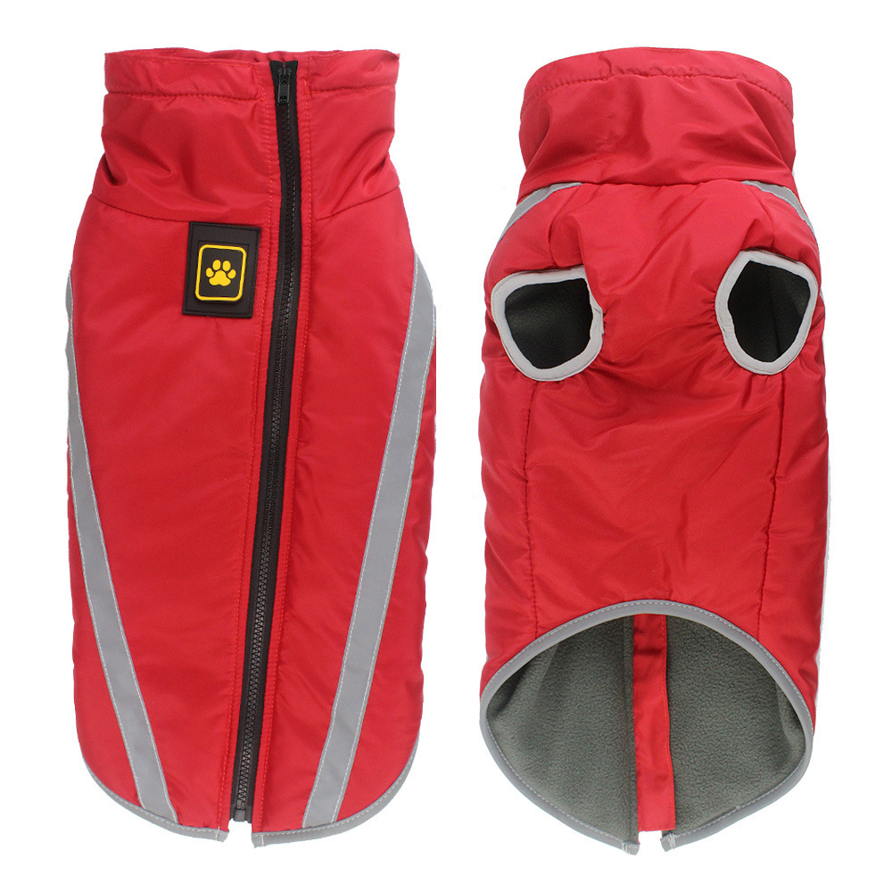 V888-ELOSUNG21912-202503131526-00 Size 6XL Red Reflective Winter Dog Jacket - Warm & Waterproof Outdoor Coat for Large Breeds - Image 1