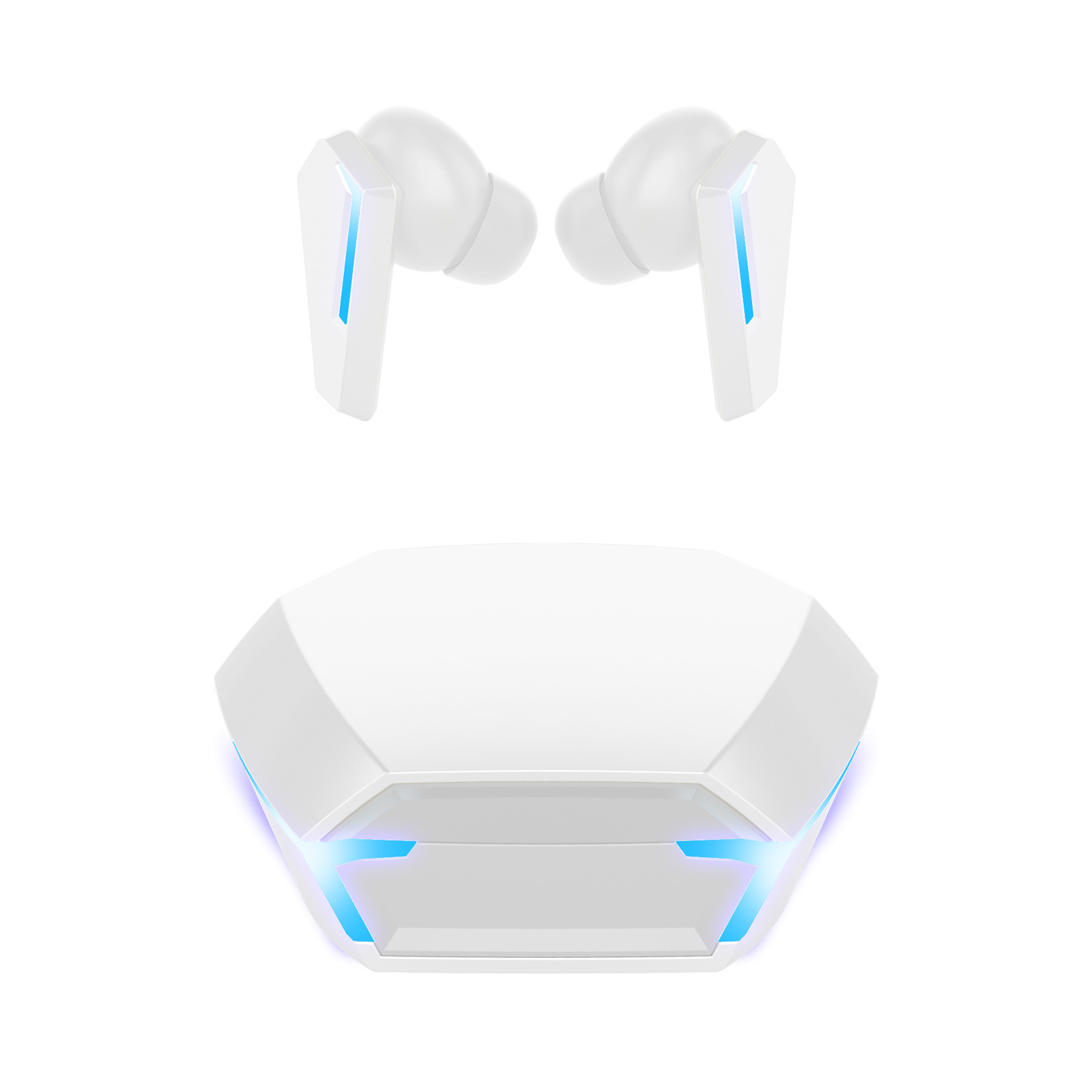 V888-ELOSUNG22612-202503282026-00 White Wireless Gaming Earbuds - Bluetooth 5.2, Low Delay, 3D Stereo - Image 1