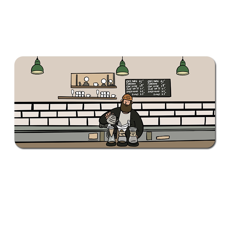 V888-ELOSUNG22925-202504141527-00 Extended Gaming Mousepad (80x30x0.4cm) - Big Beard Uncle Design, Stitched Edges - Style 2 - Image 1