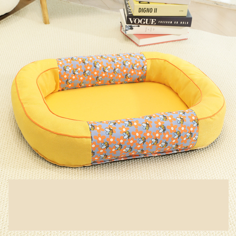 V888-ELOSUNG23069-202503211538-00 Size S Yellow Cozy Pet Bed for Small Dogs and Cats - Durable & Chew-Resistant Nest for All Seasons - Image 1