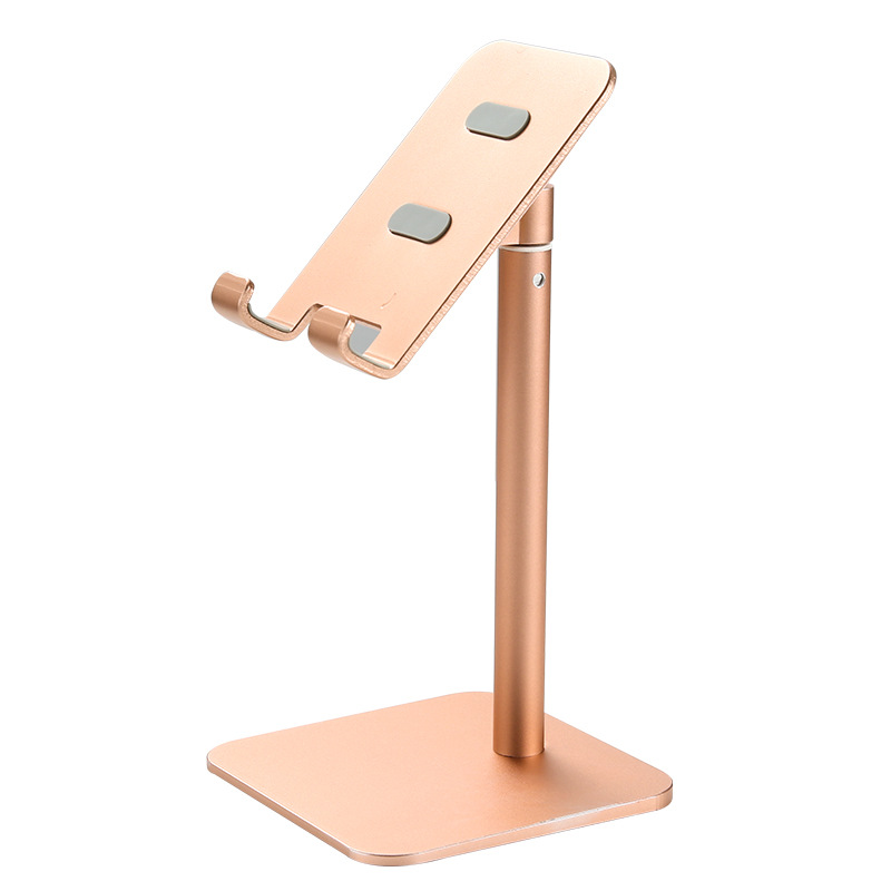 V888-ELOSUNG23757-202504141551-00 Rose Gold Adjustable Aluminum Alloy Phone and Tablet Stand - Telescopic Desktop Holder for Live Streaming and Hands-Free Use - Image 1