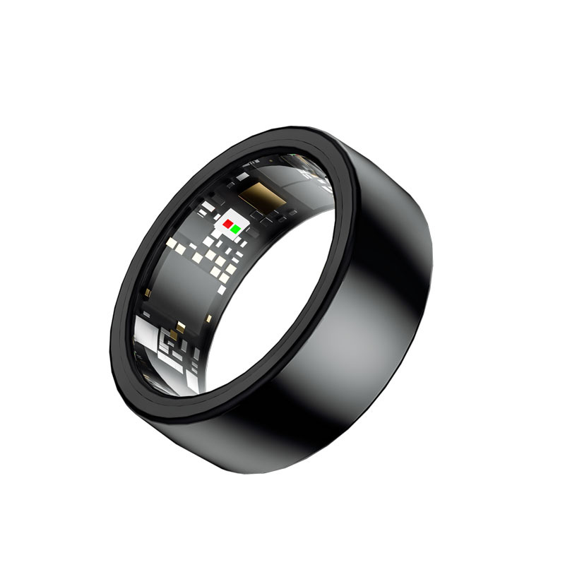 V888-ELOSUNG24287-202503282017-00 Black Round 0.81inch Smart Ring with Heart Rate and Sleep Tracking - IP68 Waterproof Fitness Tracker with Step Counter - Image 1
