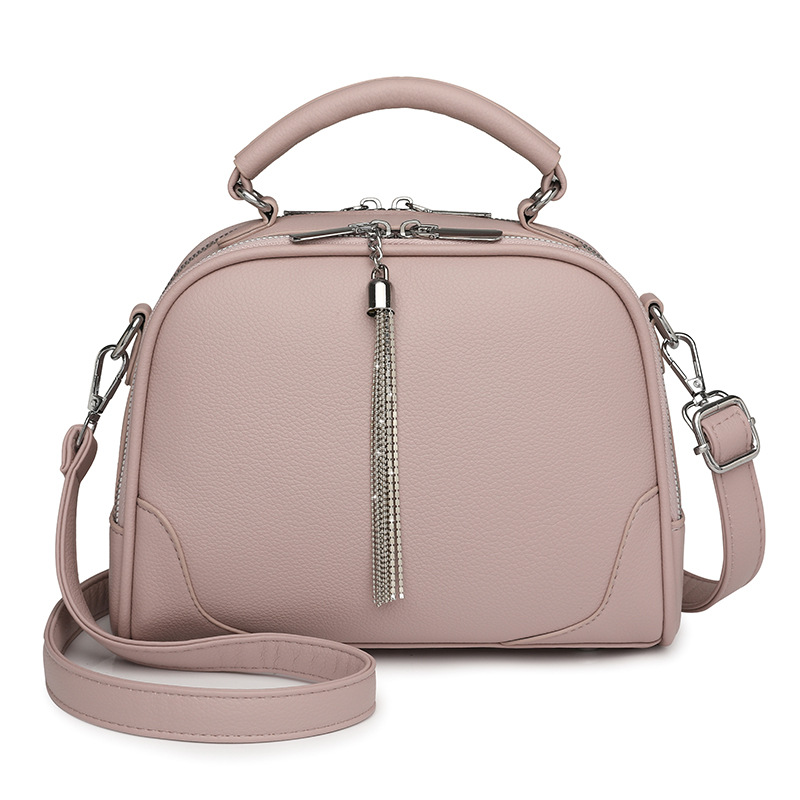 V888-ELOSUNG24390-202504011326-00 Purple Chic Mini Round Crossbody Bag for Women - Elegant Handbag with Tassel Accent - Image 1