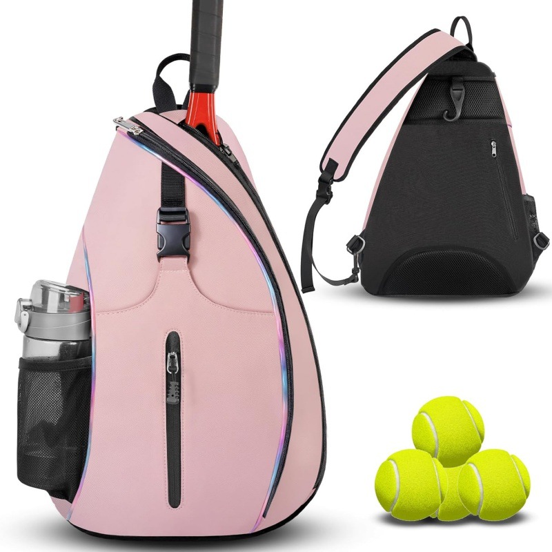 V888-ELOSUNG24503-202504141627-00 Pink Badminton Tennis Backpack - Multi-Racket Sports Bag with Shoulder Strap (Fits 2 Midsize Rackets) - Image 1