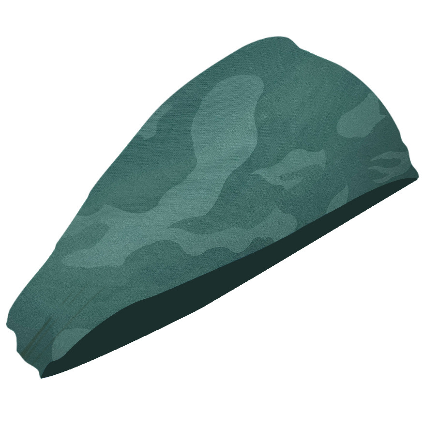 V888-ELOSUNG24627-202504141825-00 Camouflage Dark Green 5-Pack Wide Sports Headbands for Women - Non-Slip Yoga Headwraps with Sweat-Wicking Fabric (88% Nylon+12% Spandex) - Image 1