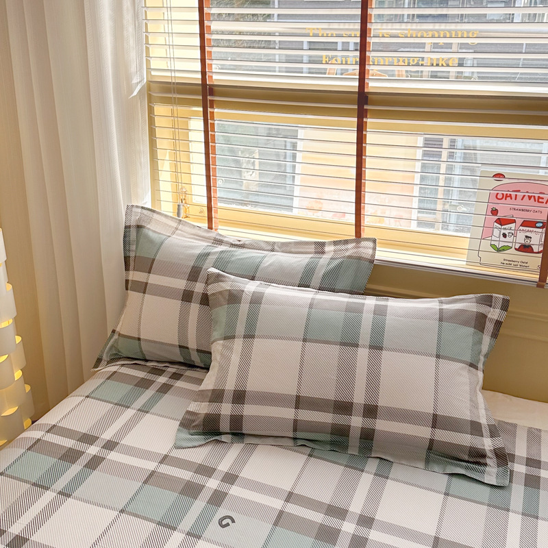 V888-ELOSUNG24850-202504211207-00 Corner Coffee - Gray 100% Cotton Pillowcase Set (Pack of 2) - Breathable Standard Size 48x74cm Pure Cotton Pillow Covers - Image 1