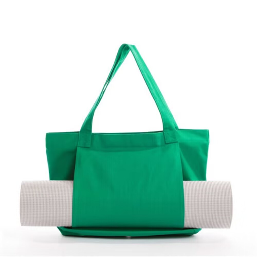 V888-ELOSUNG25489-202504281531-00 Yoga Mat Tote Bag - Durable Canvas Shoulder Bag for Outdoor Workouts & Travel(Green) - Image 1