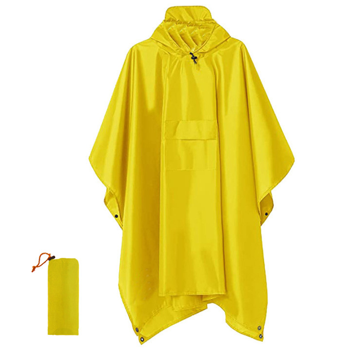V888-ELOSUNG26450-202504281505-00 Yellow Portable Outdoor Camping Poncho - Can be used as Raincoat, Tarp, Ground Cover - Image 1