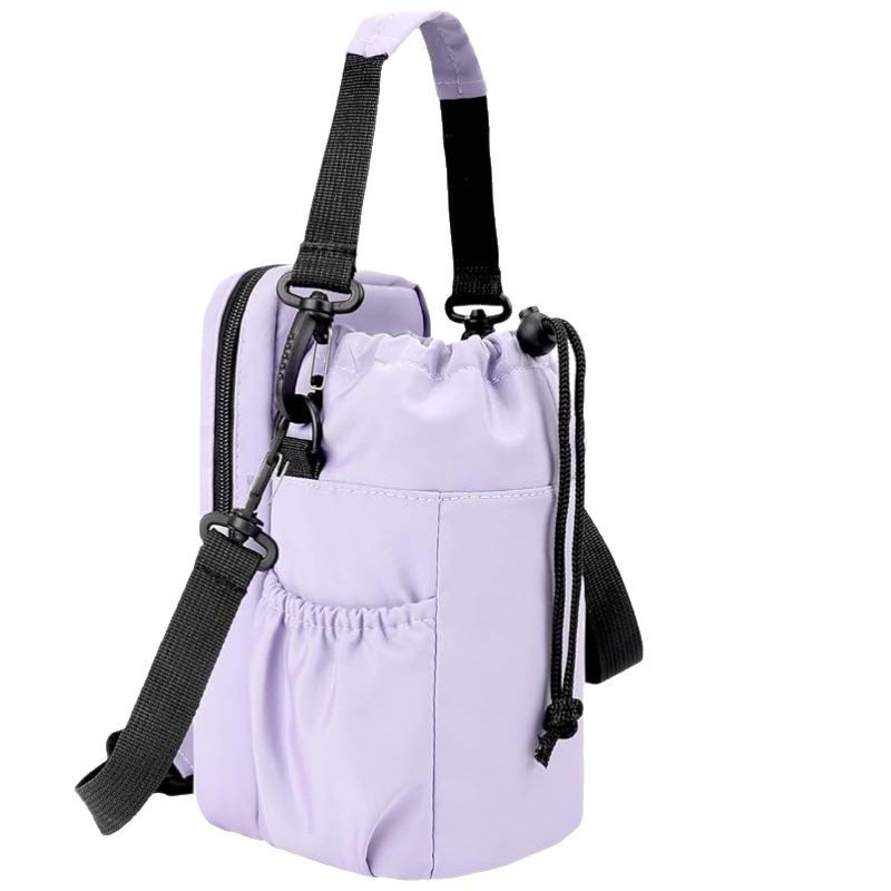 V888-ELOSUNG26718-202505131636-00 Purple Portable Crossbody Water Bottle Holder with Multiple Pockets - Thermal Cooler Bag - Image 1