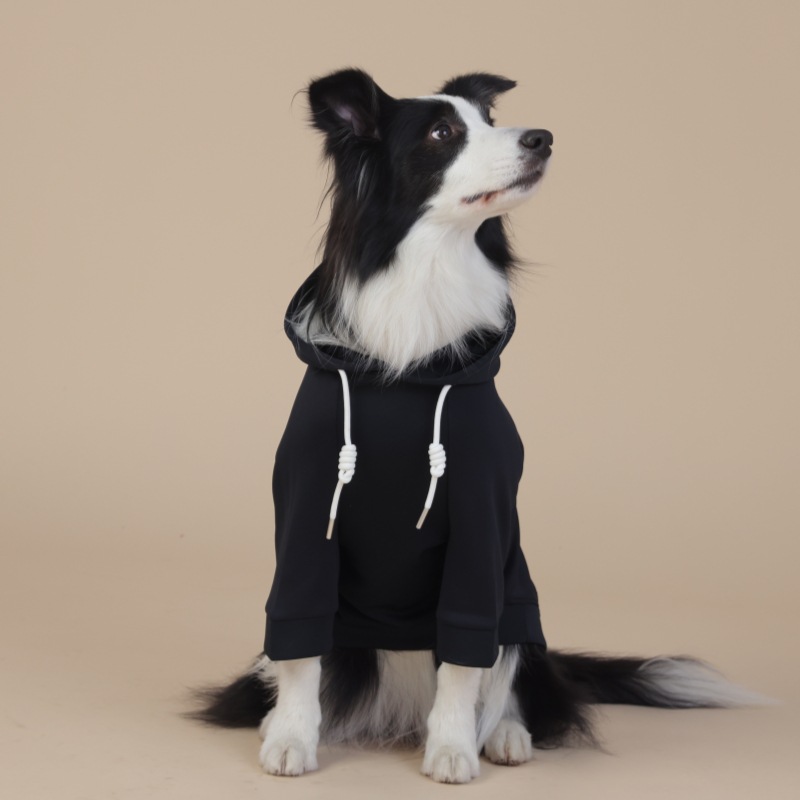 V888-ELOSUNG26873-202505151621-00 Black Classic Dog Sweatshirt with Hood & Drawstrings - For Large Dogs (Size : 4XL) - Image 1