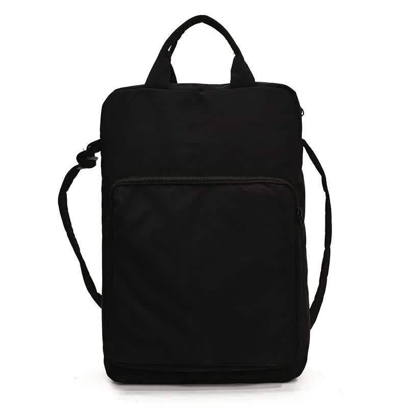 V888-ELOSUNG27913-202505231226-00 Black Lightweight Nylon Vertical Crossbody Tote Bag - Casual Shoulder Bag with Adjustable Strap & Pockets - Image 1