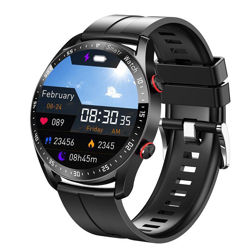 V888-ELOSUNG28588-202505151732-00 Black Silicone Business Smartwatch with ECG and PPG Monitoring - Image 1