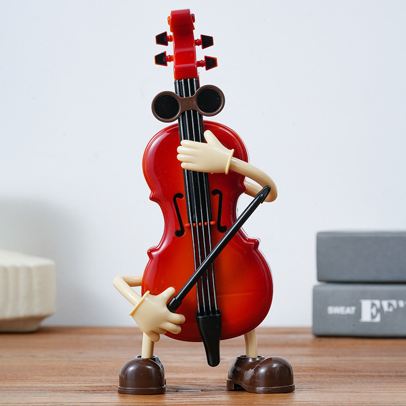 V888-ELOSUNG29063-202505191145-00 Dancing Musical Instrument Figurines - Wind-Up Guitar & Cello Toys with Moving Parts(Violin) - Image 1