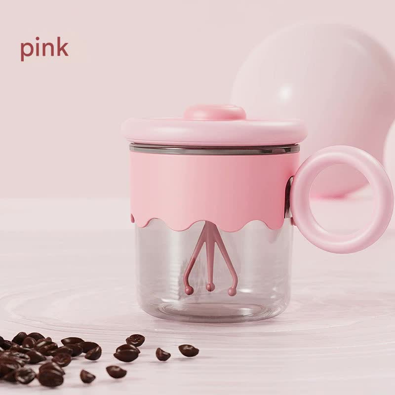 V888-ELOSUNG29323-202505281106-00 Automatic Self-Stirring Coffee Mug - 400ml, 5000RPM, USB-C Rechargeable with Trident Stirring Rod(pink) - Image 1