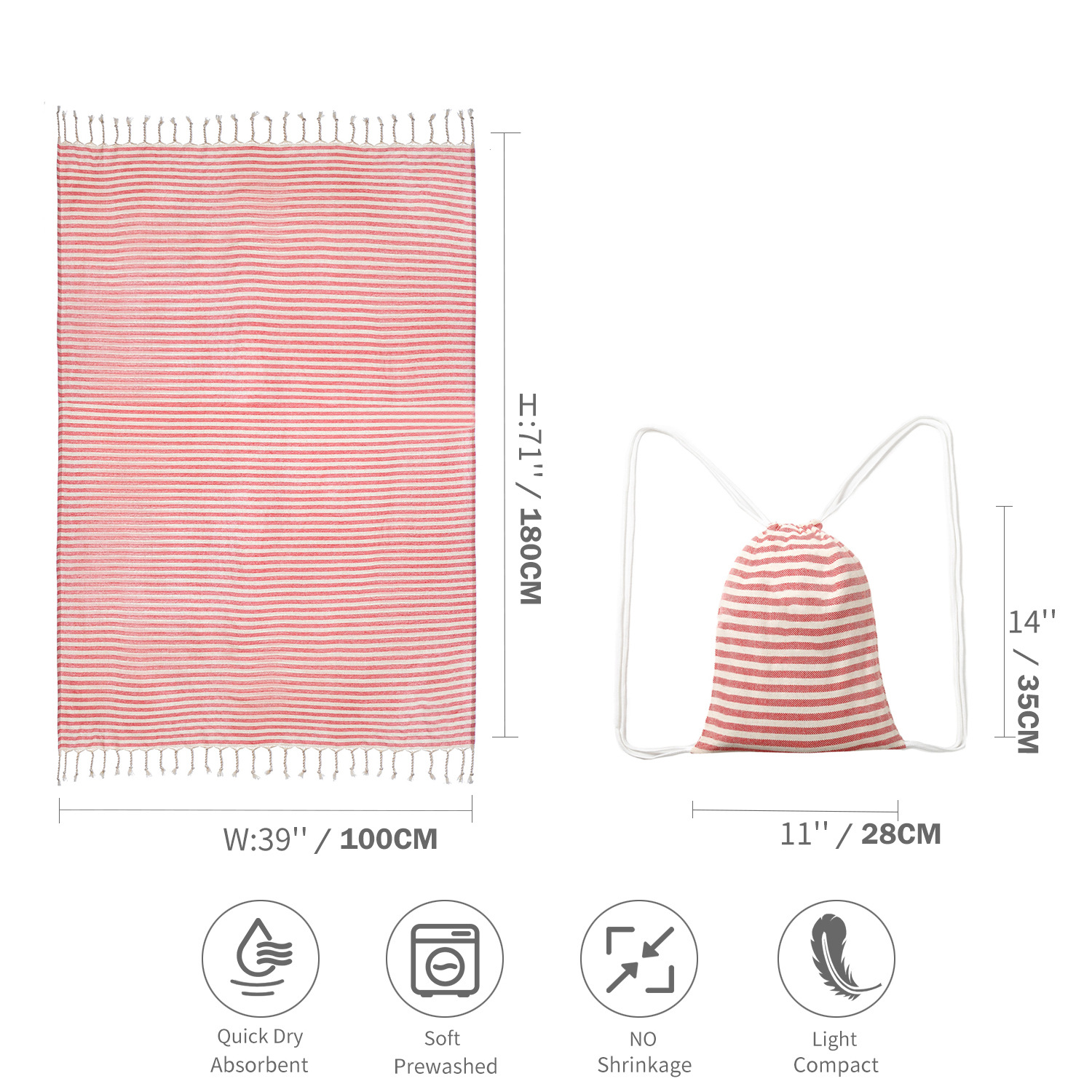 V888-ELOSUNG32024-202505261510-00 Red Chic Lightweight Nylon Drawstring Tote Bag - Multi-Pocket Casual Shoulder & Crossbody - Image 1