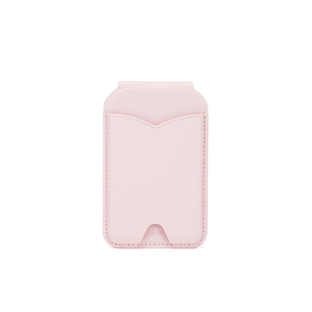 V888-ELOSUNG32350-202506101845-00 Pink Chic MagSafe Wallet with Mirror & Stand - PU Leather Card Holder for iPhone 12-16 Series - Image 1