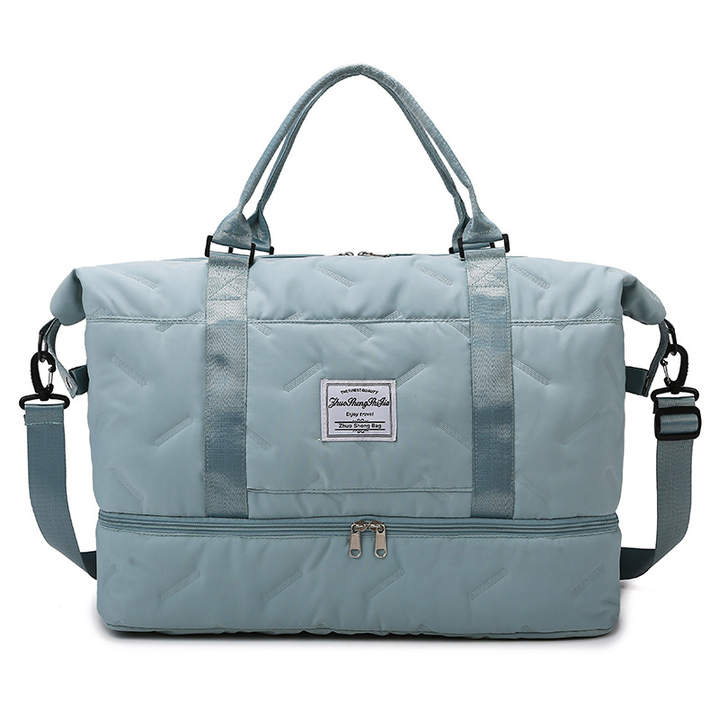 V888-ELOSUNG32815-202507041036-00 Green Stylish Quilted Duffel Bag for Travel & Gym - Large Capacity Weekender with Shoe Compartment and Wet Pocket - Image 1