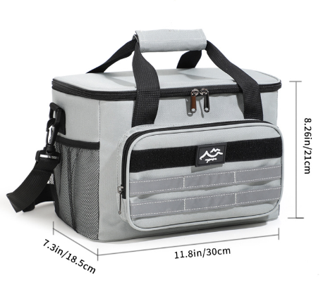V888-ELOSUNG33259-202506111535-00 Grey Versatile Large-Capacity Picnic Insulated Bag - Detachable Shoulder Strap & Ice Pack - Image 1