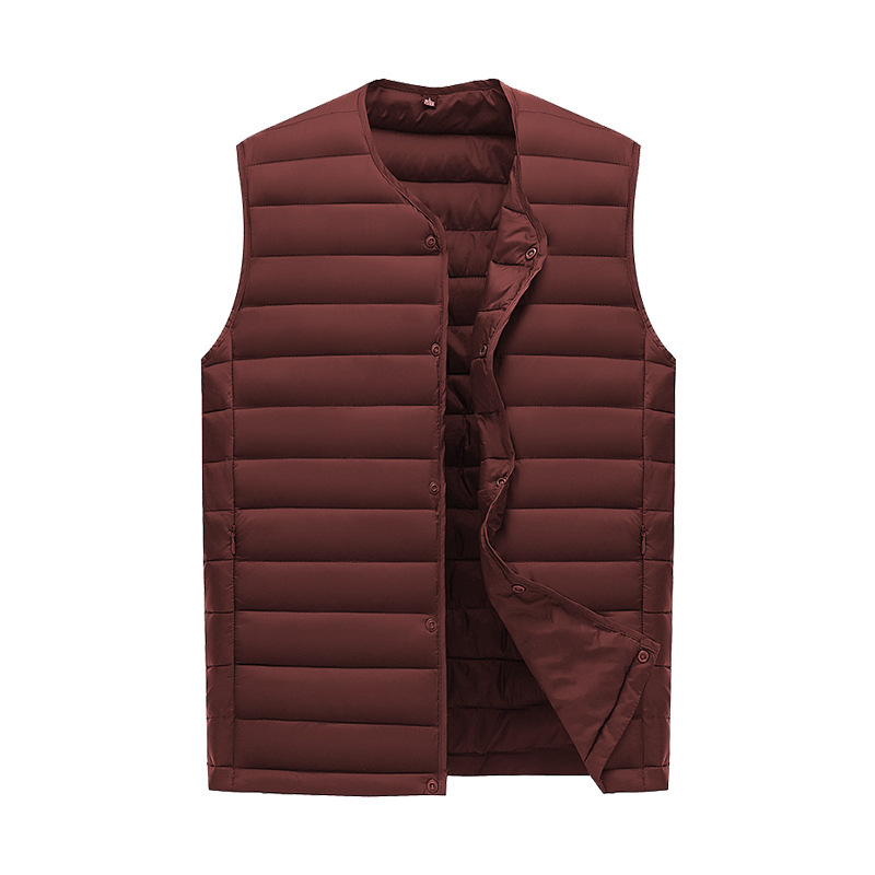 V888-ELOSUNG33587-202506301115-00 XXL Wine Red Men's Lightweight Quilted Puffer Vest - Ideal Sleeveless Jacket for Winter Layering - Image 1