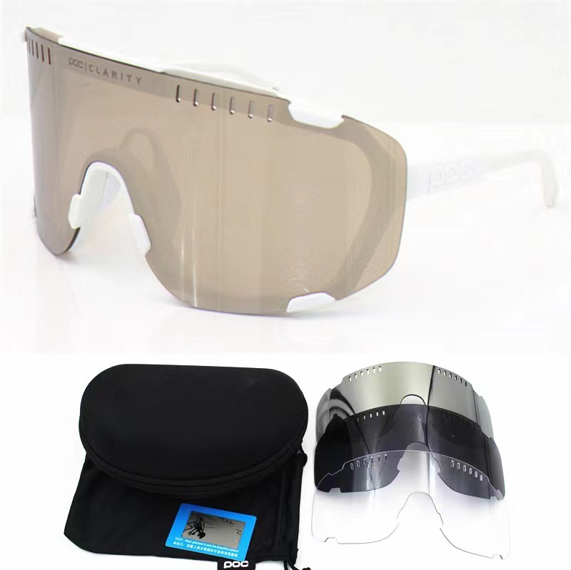 V888-ELOSUNG33682-202507041031-00 White Frame Tea Silver Slice Oversized Shield Cycling Sunglasses - Wide Vision UV400 Sports Eyewear for Road & MTB - Image 1